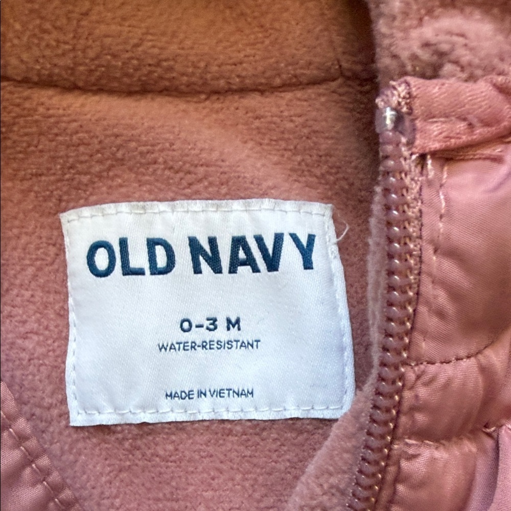 Old Navy Baby Girls Water-Resistant Frost Free Puffer Snowsuit Woodrose 0-3month - Picture 2 of 10